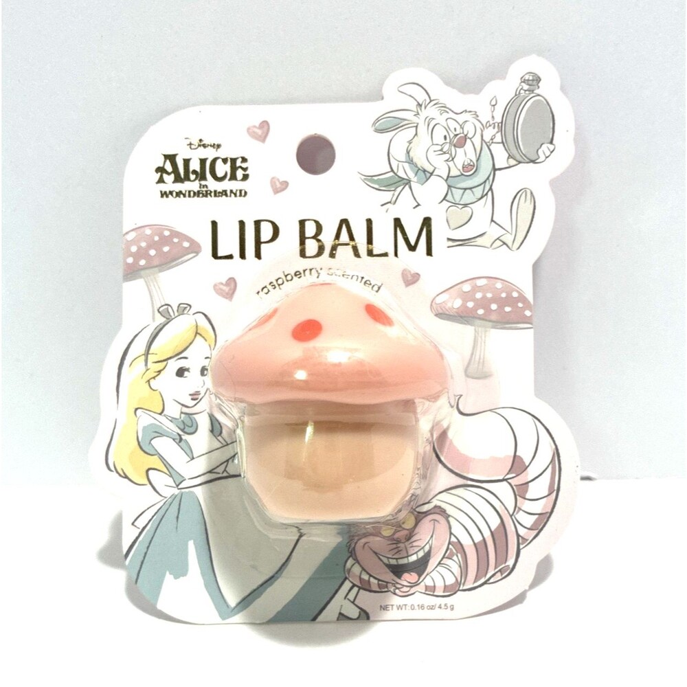 Disney Alice In Wonderland Raspberry Scented Mushroom Lip Balm New/ Easter Baskt